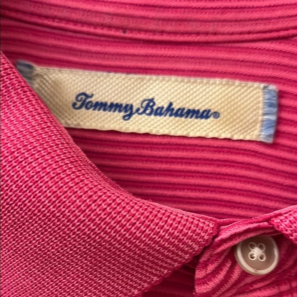 Tommy Bahama Pink Polo Shirt Relaxed Fit - Picture 2 of 5